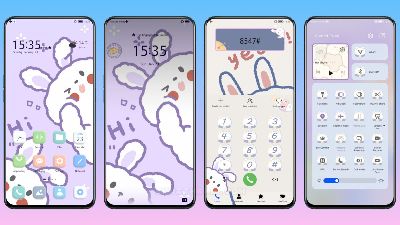 Happy Bunny Theme for Huawei EMUI 12/11/10/9 and MagicUI 5/4/3/2 ...